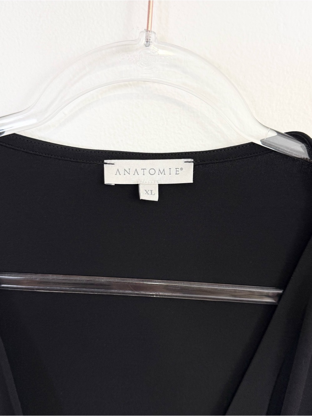 Anatomie Marine Travel Dress Black Wrap Stretch 3/4 Sleeve XL - Picture 3 of 5